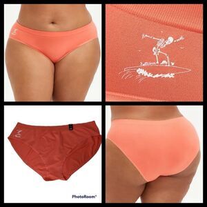 3X 22W 24W Torrid Coral Seamless Hipster Panty Surfing Skeleton NWT Plussize